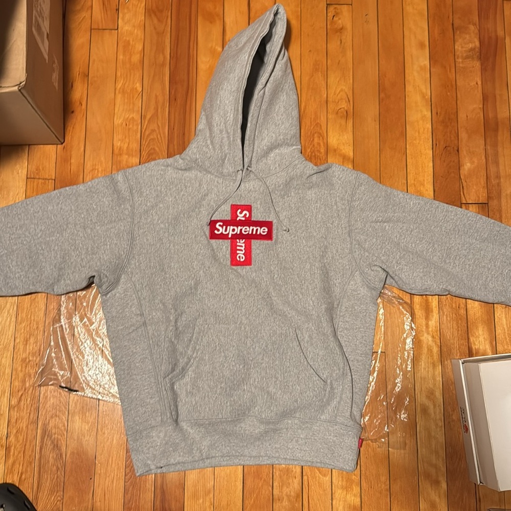 Supreme Cross Box Logo Hooded Sweatshirt Small